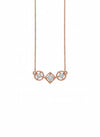Couture Geometry Pendant – Circle & Square Trio in 18K Rose Gold Rhodium Plating
