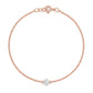 Stellar Radiant 18K Rose Gold Solitaire Diamond Chain Bracelet