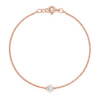 Stellar Radiant 18K Rose Gold Solitaire Diamond Chain Bracelet