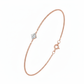 Stellar Radiant 18K Rose Gold Solitaire Diamond Chain Bracelet