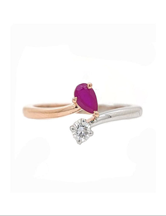Radiant Fusion Ring – 18K Rose Gold Rhodium Plated