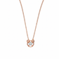 Sleek Round Glow Pendant – Charm in 18K Rose Gold Rhodium Plated Lab Grown Solitaire Diamond