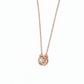 Sleek Round Glow Pendant – Charm in 18K Rose Gold Rhodium Plated Lab Grown Solitaire Diamond