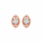 Glow Leaflet 18k Rose Gold Rhodium Plated Lab Grown Diamond Studs