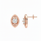Glow Leaflet 18k Rose Gold Rhodium Plated Lab Grown Diamond Studs