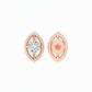 Glow Leaflet 18k Rose Gold Rhodium Plated Lab Grown Diamond Studs