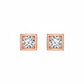 18K Rose Gold Rhodium Plated “Modern Heirloom” Square Lab Grown Diamond Studs