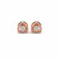 18K Rose Gold Rhodium Plated “Pure Affection” Lab Grown Diamond Heart Studs