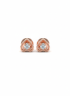 18K Rose Gold Rhodium Plated “Pure Affection” Lab Grown Diamond Heart Studs