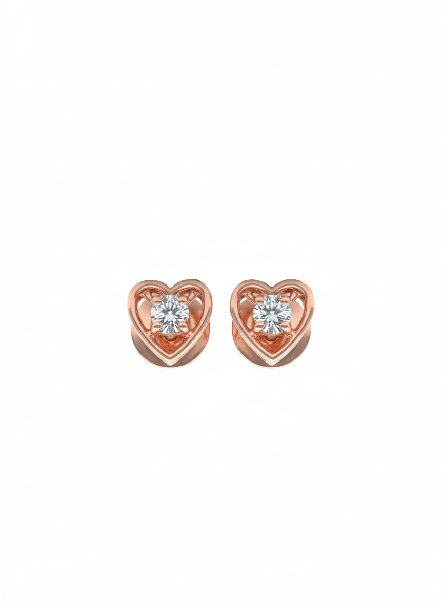 Pure Affection Heart Earrings - 18K Rose Gold Rhodium Plated