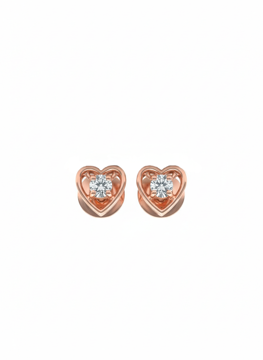Pure Affection Heart Earrings - 18K Rose Gold Rhodium Plated