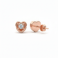 18K Rose Gold Rhodium Plated “Pure Affection” Lab Grown Diamond Heart Studs
