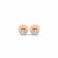 “Rosé Moonlight Solitaire” 18K Rose Gold Rhodium Plated Diamond Stud Studs