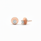 “Rosé Moonlight Solitaire” 18K Rose Gold Rhodium Plated Diamond Stud Studs