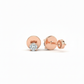 “Rosé Moonlight Solitaire” 18K Rose Gold Rhodium Plated Diamond Stud Studs