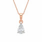 Rosé Tear Lab Grown Solitaire Pendant in 18K Rhodium Plated Rose Gold