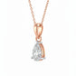 Rosé Tear Lab Grown Solitaire Pendant in 18K Rhodium Plated Rose Gold