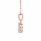 Rosé Tear Lab Grown Solitaire Pendant in 18K Rhodium Plated Rose Gold