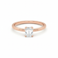 Regal Rectangle Lab-Grown Diamond Ring – 18kRose Gold Silver