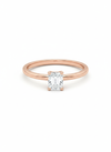 Regal Rectangle Lab-Grown Diamond Ring – 18kRose Gold Silver