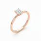 Regal Rectangle Lab-Grown Diamond Ring – 18kRose Gold Silver