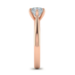 Regal Rectangle Lab-Grown Diamond Ring – 18kRose Gold Silver