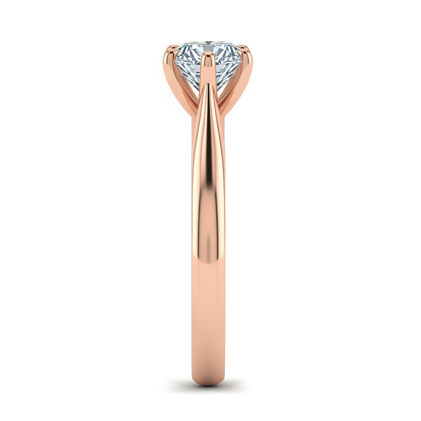 Regal Rectangle Lab-Grown Diamond Ring – 18kRose Gold Silver