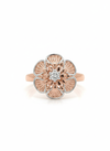 Mystic Petal Lab-grown Gem Ring: A layered petal ring in rose gold and rhodium