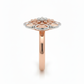Mystic Petal Lab-grown Gem Ring: A layered petal ring in rose gold and rhodium