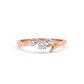 Liora Blossom Solitaire – 18K Rose Gold Rhodium-Plated Vine Band