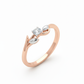 Liora Blossom Solitaire – 18K Rose Gold Rhodium-Plated Vine Band