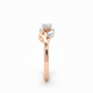 Liora Blossom Solitaire – 18K Rose Gold Rhodium-Plated Vine Band