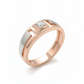 Matrix Solitaire Band – 18K Rose Gold Rhodium-Plated Lab Diamond Ring