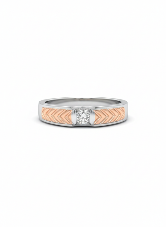18K Rose Gold Rhodium-Plated with Lab Diamond Eros Edge Signature Band