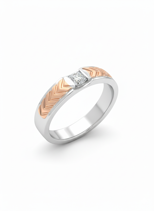 18K Rose Gold Rhodium-Plated with Lab Diamond Eros Edge Signature Band