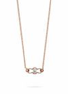 18K Rose Gold Rhodium Plated Infinity Link Pendant with Lab Grown Diamond centre