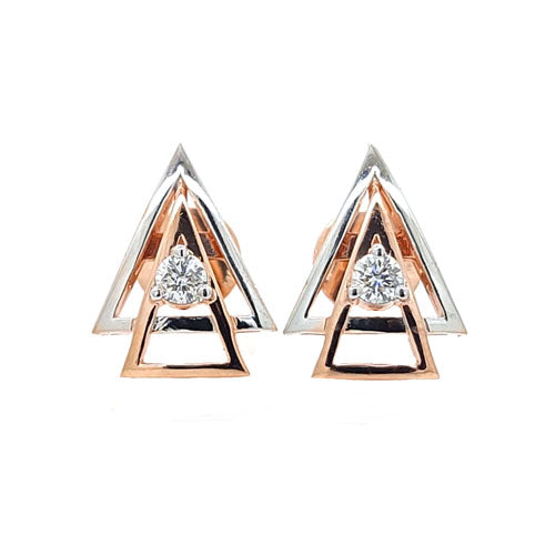 Astra Peak Studs – 18K Rose & White Gold Rhodium Plated
