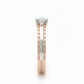 Classic Solitaire Harmony Ring: Crafted in 18k rose gold with a sleek rhodium band