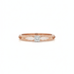 Lysette Linear Diamond Ring – 18K Rose Gold with Rhodium-Plated Edges