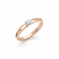 Lysette Linear Diamond Ring – 18K Rose Gold with Rhodium-Plated Edges