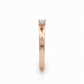 Lysette Linear Diamond Ring – 18K Rose Gold with Rhodium-Plated Edges