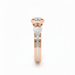 Evelyn Leaf Halo Ring – 18K Rose Gold with Rhodium Detailing and Lab Diamond