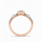 Evelyn Leaf Halo Ring – 18K Rose Gold with Rhodium Detailing and Lab Diamond