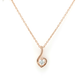 Serenelle Curve Diamond Pendant with Chain – 18K Rose Gold Rhodium Plated