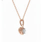 Serenelle Curve Diamond Pendant with Chain – 18K Rose Gold Rhodium Plated