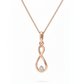 Amara Loop Diamond Pendant with Chain – 18K Rose Gold with Rhodium Accent