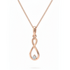 Amara Loop Diamond Pendant with Chain – 18K Rose Gold with Rhodium Accent