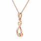 Amara Loop Diamond Pendant with Chain – 18K Rose Gold with Rhodium Accent