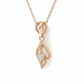 Flameheart Pendant with Chain – 18K Rose Gold Rhodium Plated