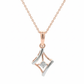 Cresent Edge Pendant with Chain – 18K Rose Gold Rhodium Plated